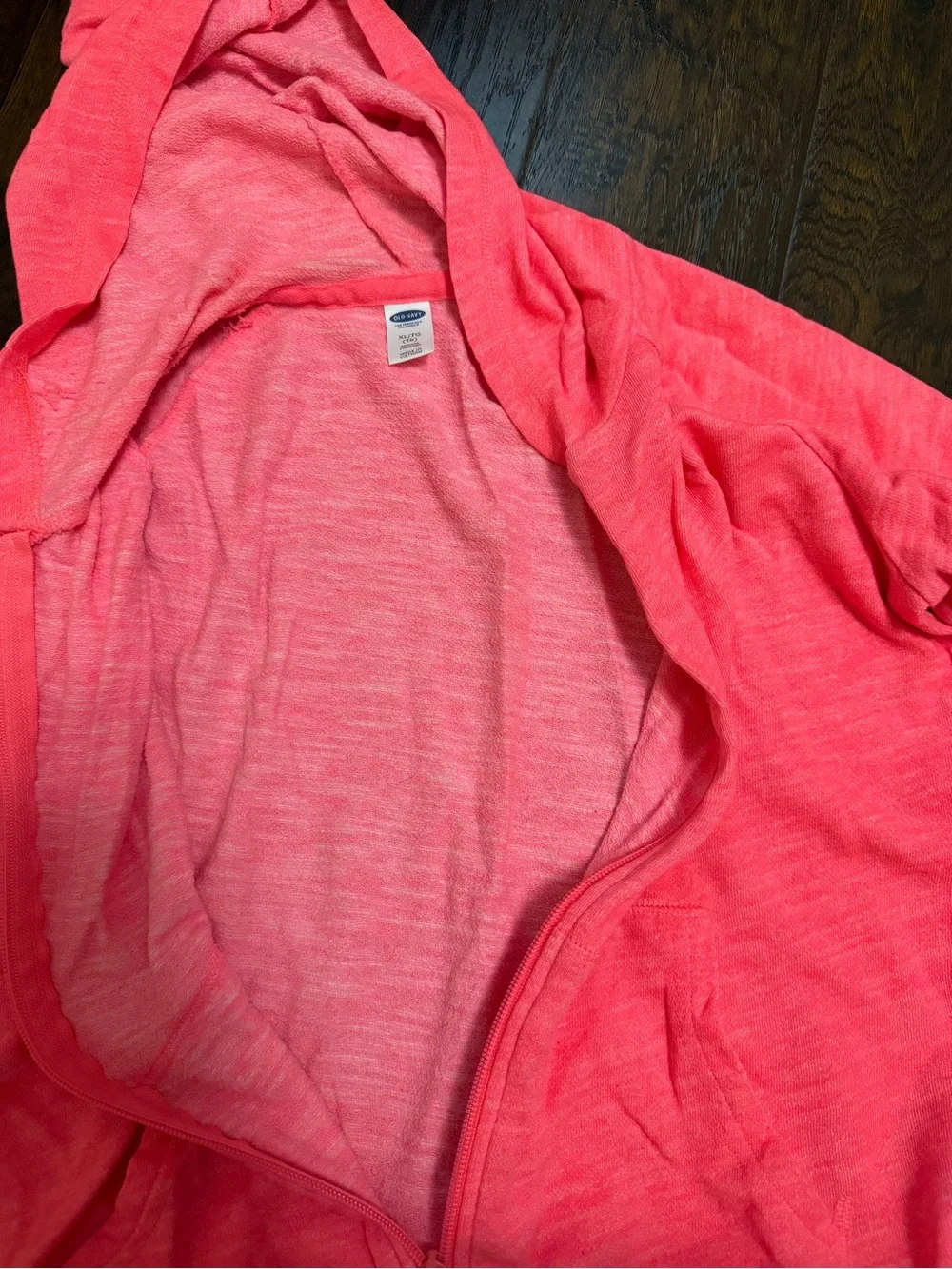 Old Navy Girls Neon Coral Full-Zip Hoodie